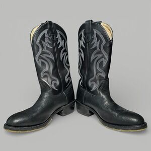 Double-H Western Work Boots Black Leather Aeroglide 7 Oil Resistant 1524 9.5 D